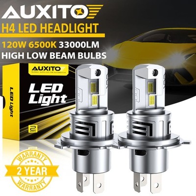 AUXITO H4 9003 16-LED Headlight Bulbs 120W High Low Beam Super Bright M6S Series