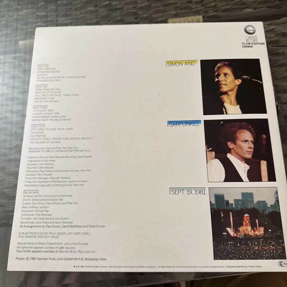 Simon And Garfunkel – The Concert In Central Park, Geffen, Europe 1982, Gatefold - Bild 2 von 4