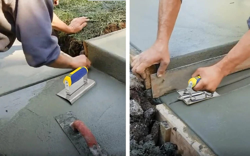 Concrete Tools Set Stainless Steel Hand Edger 6"x3" and Groover Finishing Kit