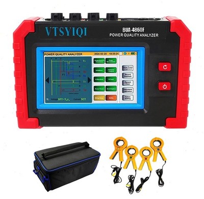 Power Quality Analyzer with Current Clamp Range 1.0~1000A Phasor Diagram Display