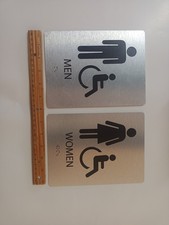 Ada Restroom Access Sign with Handicapped Parking Permit and Braille Business