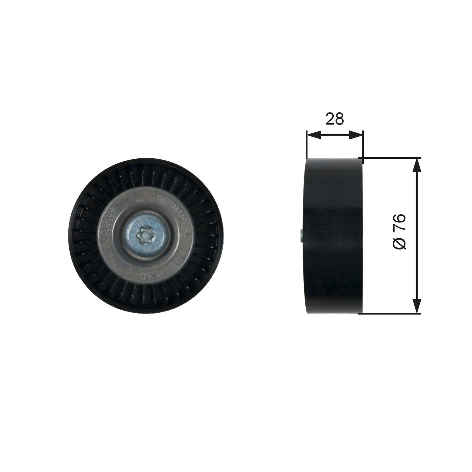 GATES T36423 Deflection/Guide Pulley, V-ribbed belt for MERCEDES-BENZ - Image 25
