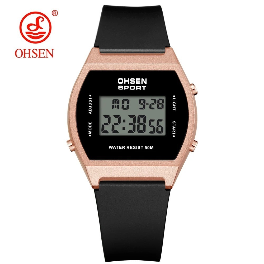 Ladies Digital Watch Ultra Thin Fashion Pink Waterproof Electronic Women Sport W
