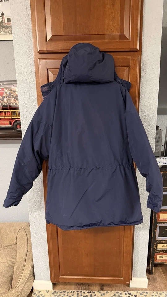 Parka de plumón deportiva Eastern Mountain vintage para mujer grande/XL azul marino chaqueta con capucha EMS Foto 3 de 4