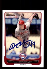 Signed Baseball Card Auto Vance Worley 2012 Bowman #105 Philadelphia Phillies
