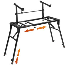 Dual 2-Tier Adjustable Keyboard Stand Portable Fits 54 61 88 Key Digital Piano