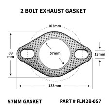 2.25 inch 57mm 2 Bolt Exhaust Gasket Universal Fire Ring Gaskets