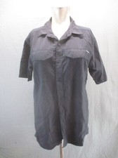 Columbia OMNI-SHADE Size M Mens BLK Short Sleeve Button Up Outdoor Shirt 394