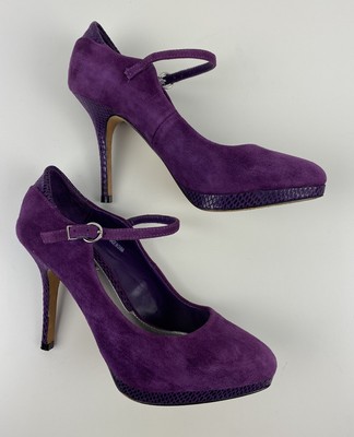 purple ankle strap heels