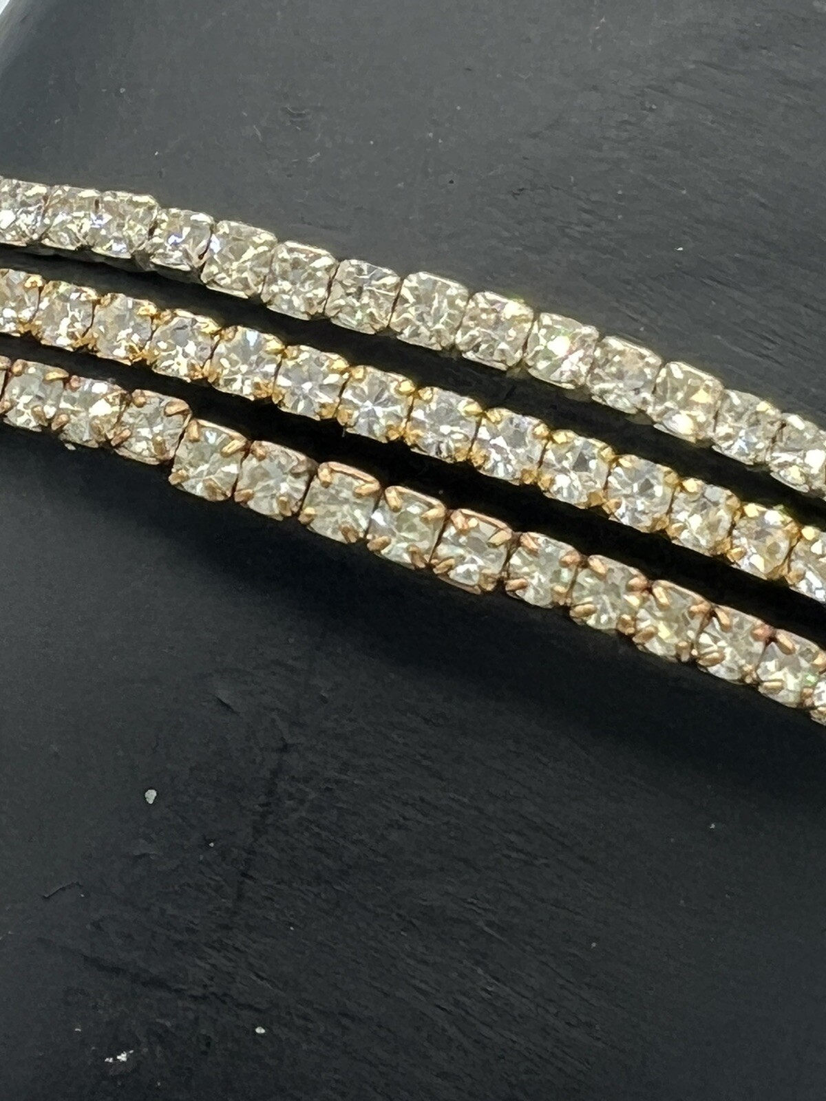 Expandable Rhinestone Bracelets Silvertone, Roseg… - image 6