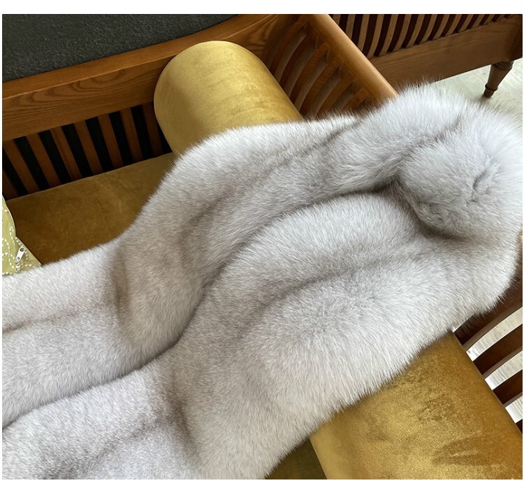 Women's Whole Pelt Real Blue Fox Fur Shawl Scarf Cape Wrap Collar Neck ...