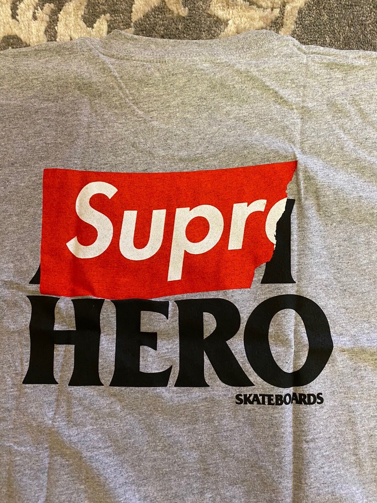 Supreme Anti Hero Pocket Tee T Shirt Grey Mens Sz Large S/S 2014 