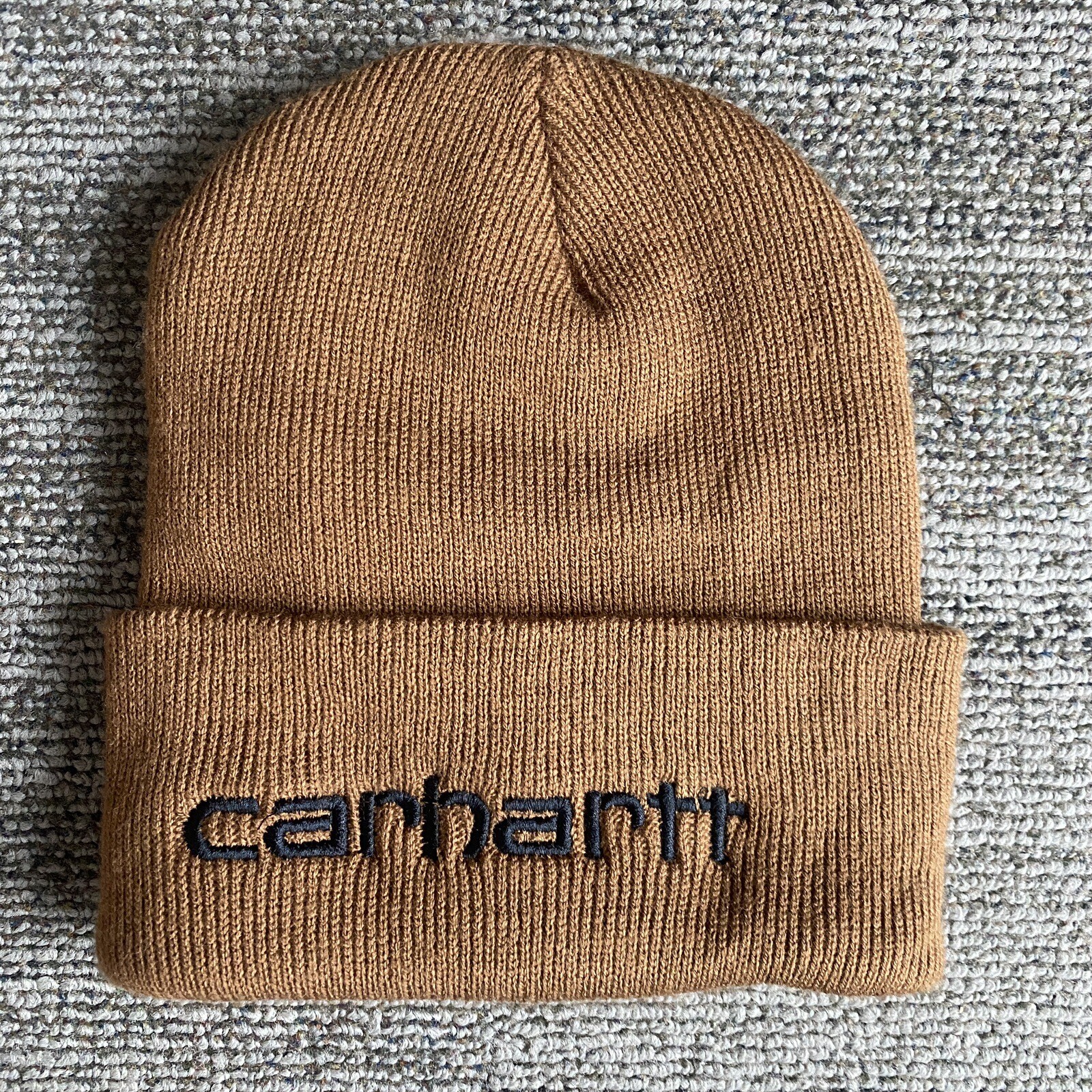 RARE Carhartt Men's Brown Acrylic Insulated Teller Winter Beanie