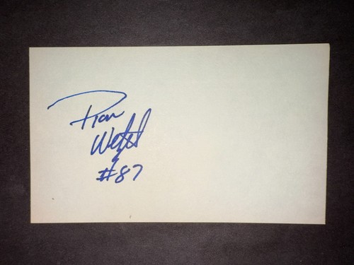 Ron Wetzel, SIGNED 3x5 Index Card - 1983 Kansas City Chiefs (Arizona St)
