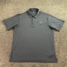 Adidas Climalite Shirt Mens Large Gray Short Sleeve Golfing Golf Polo FLAW