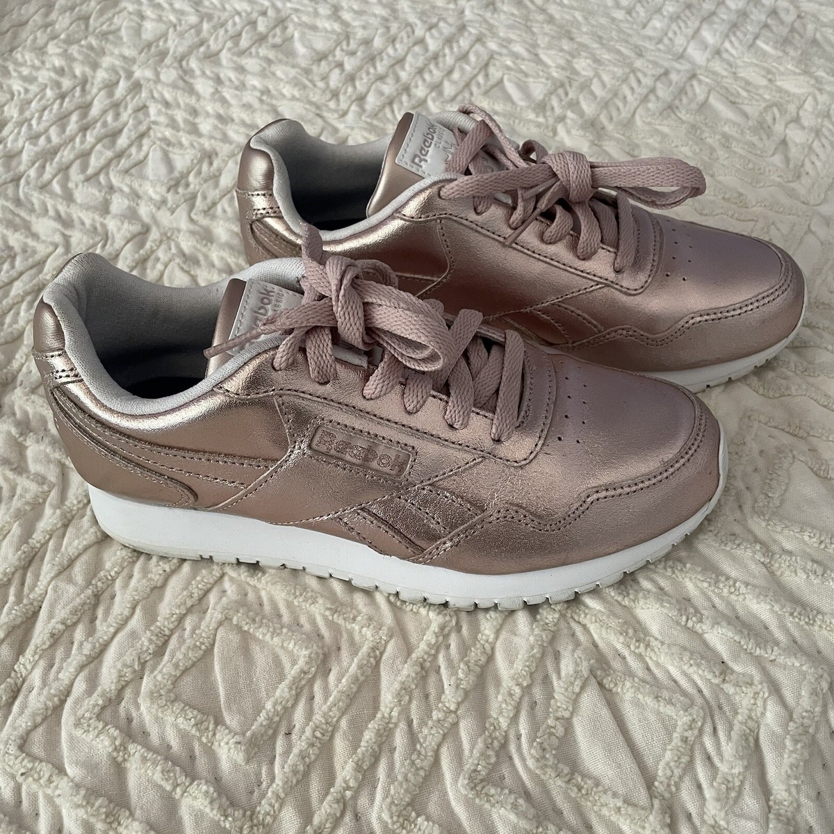 Reebok Classic Ortholite Women’s Royal Glide Rose Gold Leather Sneakers