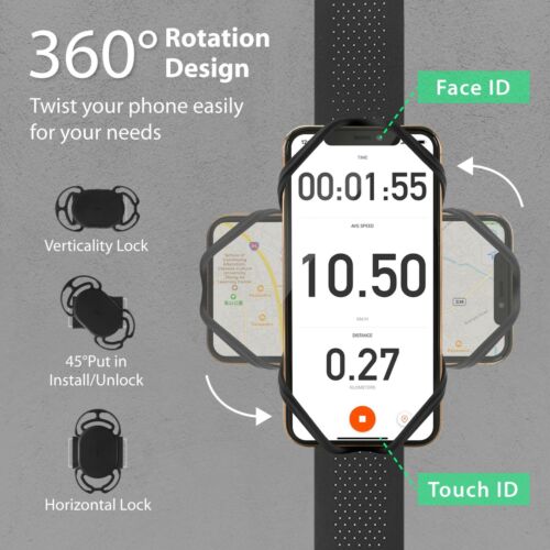 Bone Original Run Tie Connect Kit 360 Rotation Phone Holder for Running Workout - Picture 3 of 8