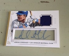 2014 PANINI ADRIAN GONZALEZ NATIONAL TREASURES PATCH RELIC AUTO 1/10 SICK