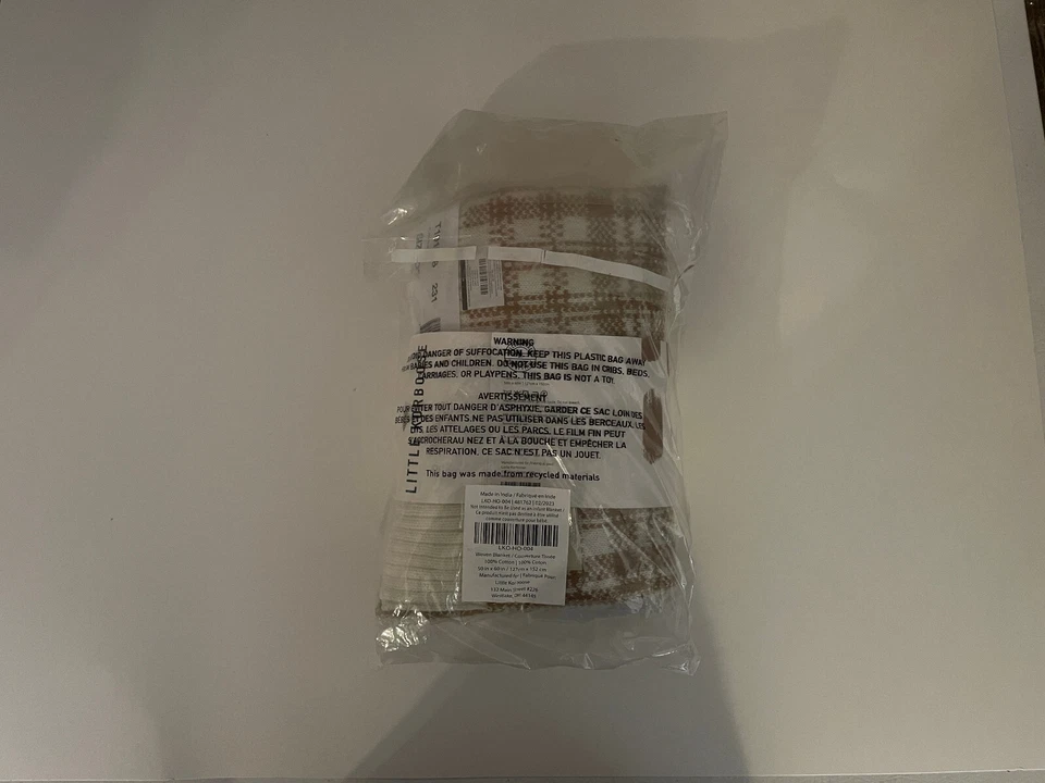 Little Korboose By April Nemeth Woven Throw Blanket Unreleased Plaid Scarf 100% - Image 3 of 4