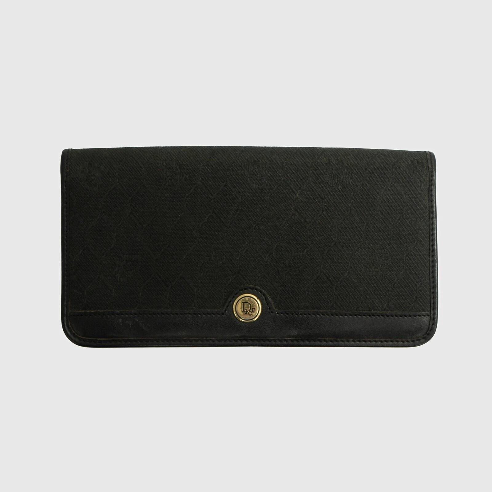 Portefeuille Christian DIOR monogramme noir vintage années 90 00
