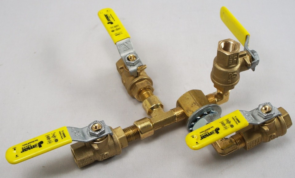 4 WAY HIGH PRESSURE PROPANE MANIFOLD BALL VALVE LOCK OFF LIQUID VAPOR 1