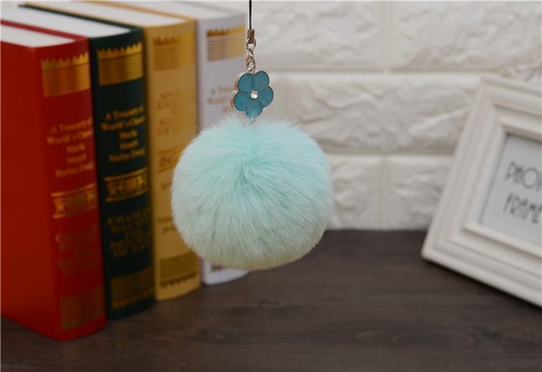 Faux Rabbit Fur PomPom Trendy Fashion Ball Women Handbag Cellphone Pendant Charm - Picture 6 of 13