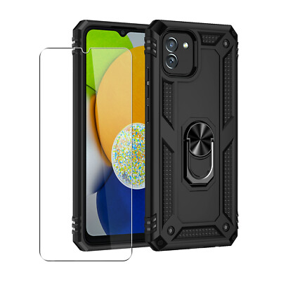 Case for Samsung Galaxy A04e Strong Phone Cover Magnetic Ring Holder Black  | eBay