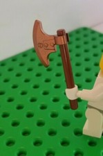 LEGO Minifigure Axe Copper Brown Handle Ninja Castle Knight Battle Weapon
