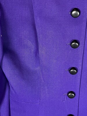 Vintage Christian Dior Purple Blazer Jacket Wool Blend USA