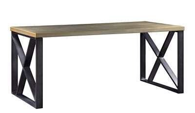24 Dark Brown and Silver Computer Desk With Two Drawers