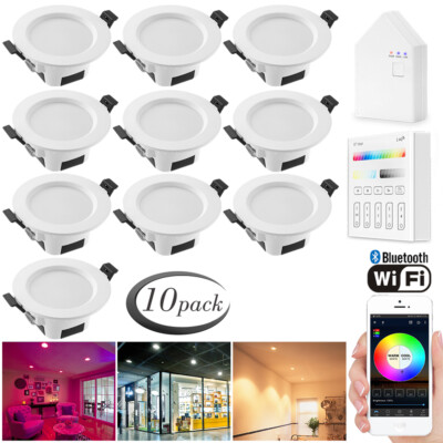 WIFI//Bluetooth LED Einbaustrahler schwenkbar Einbauleuchte Deckeneinbauspot Set