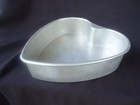 vintage retro aluminium cake tin large heart shaped cake tin 10" 25 cm