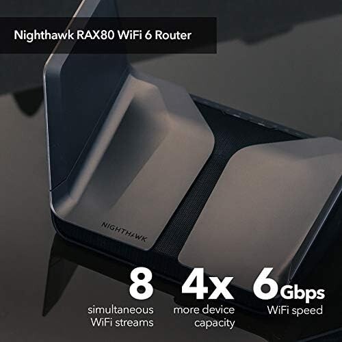 Netgear RAX80 AX6000 Tri-Band 8-Stream WIFI 6 Wireless Router - Picture 1 of 7