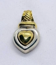 DAVID YURMAN 18K Gold & Sterling Silver Puffed Heart Pendant Enhancer