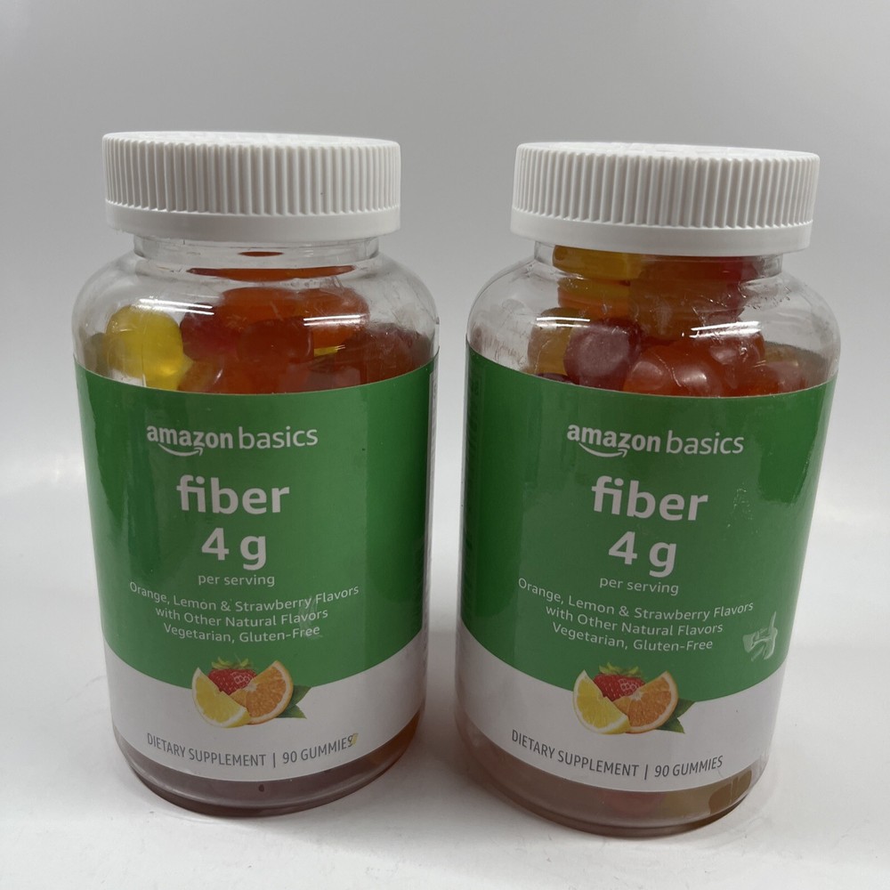 Basics Fiber 4g Gummies - Orange, Lemon & Strawberry 90ct - LOT of 2 - EX 08/25