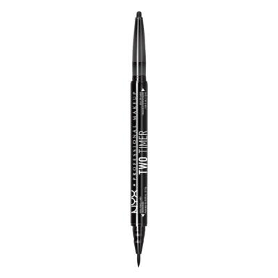 NYX PROFESSIONAL MAKEUP Two-Timer Dual Ended Eyeliner Pencil Jet Black (TT01)