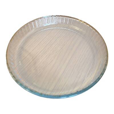 Vintage Tortenschale Glas gerippt 24,5 cm klar Design Teller runde Form.