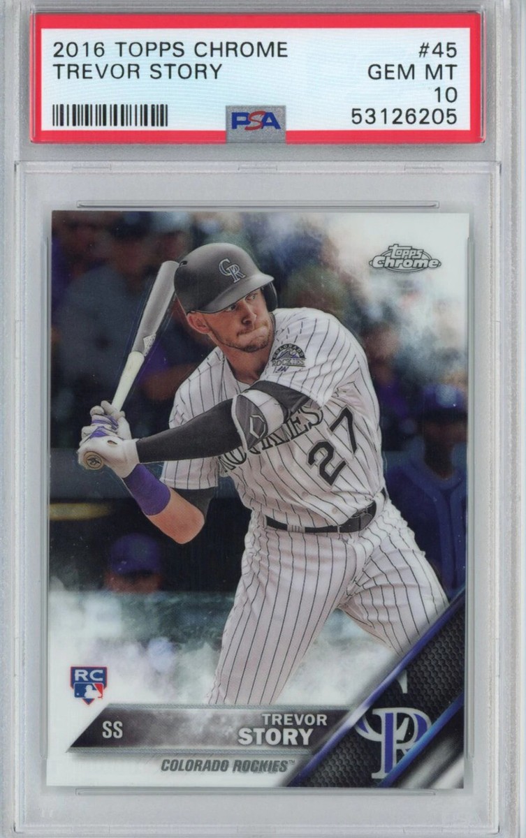 Graded 2016 Topps Chrome Trevor Story #45 Rookie RC Baseball
