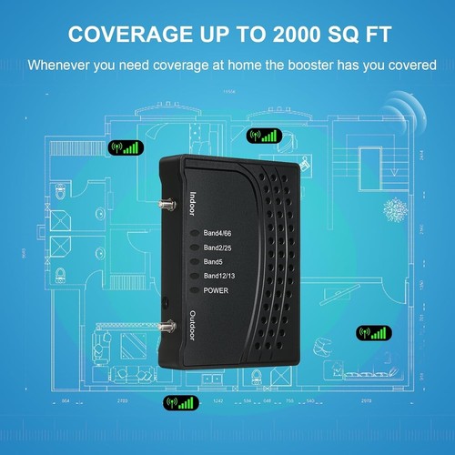 Amplificateur de signal de téléphone portable avec toutes les bandes opérateurs américains 66/2/4/5/12/13/17, G4, G5