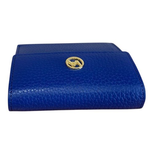 PORTAFOGLI DONNA Made in Italy GENUINE LEATHER Vera Pelle PICCOLO 7 CARD blu P33 - Imagen 3 de 5