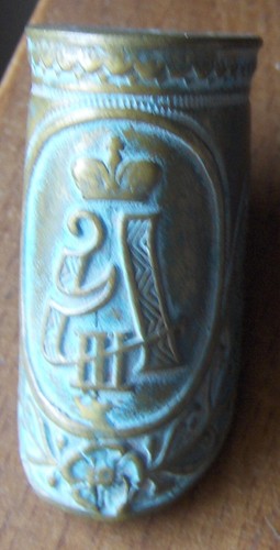 Cap piece for Russian officer dragoon shashka model of 1909 w/ Alexander the 3rd - 第 1/6 張圖片