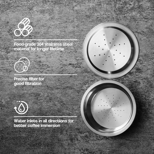 Juego de manipulaciones de cápsulas de café de acero inoxidable reutilizables para LAVAR A MI MANERA BONITA - Imagen 6 de 12