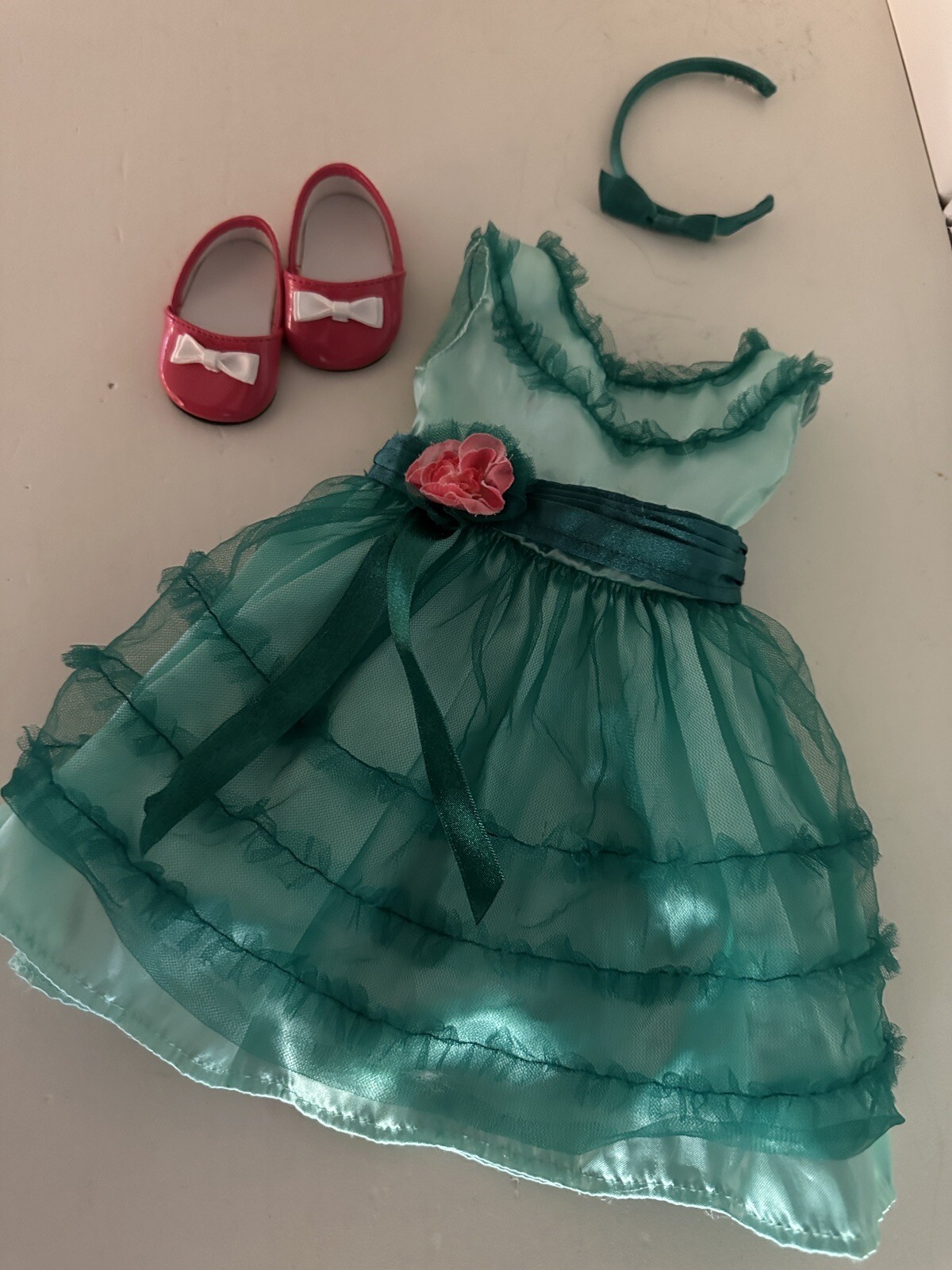 American Girl Doll Maryellen&rsquo;s Birthday Dress Shoes Headband - Retired 2015
