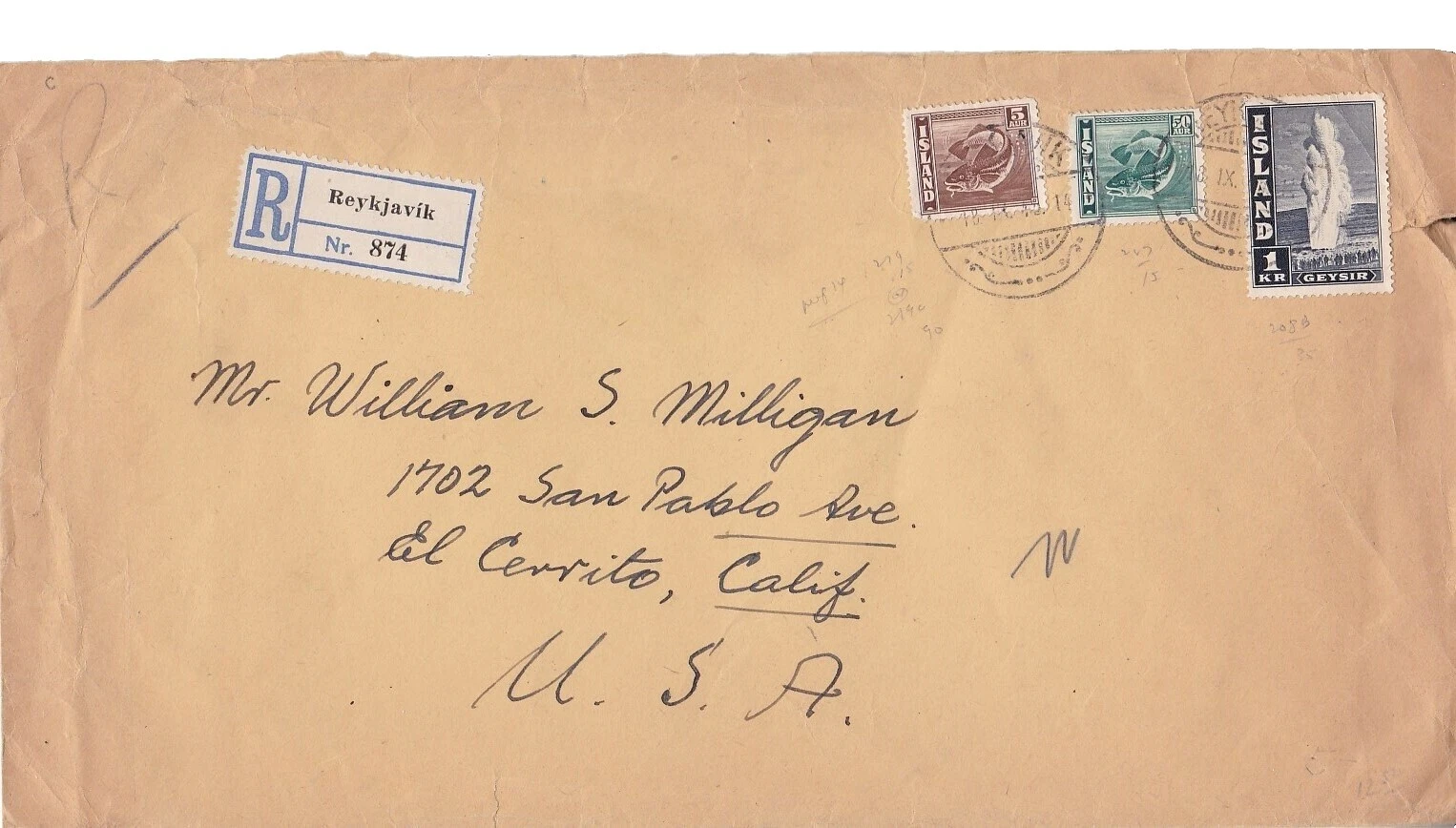 Estampillas cubierta islandés Pescado