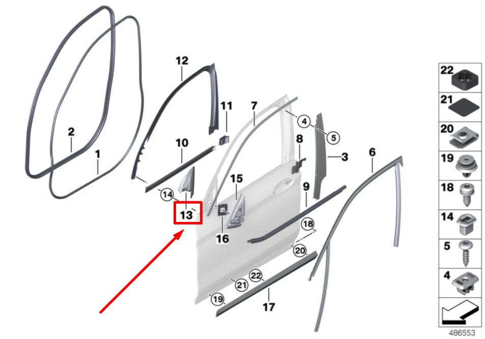 BMW X3 G01, F97 Front Left Door Corner Trim 9460515 51339460515