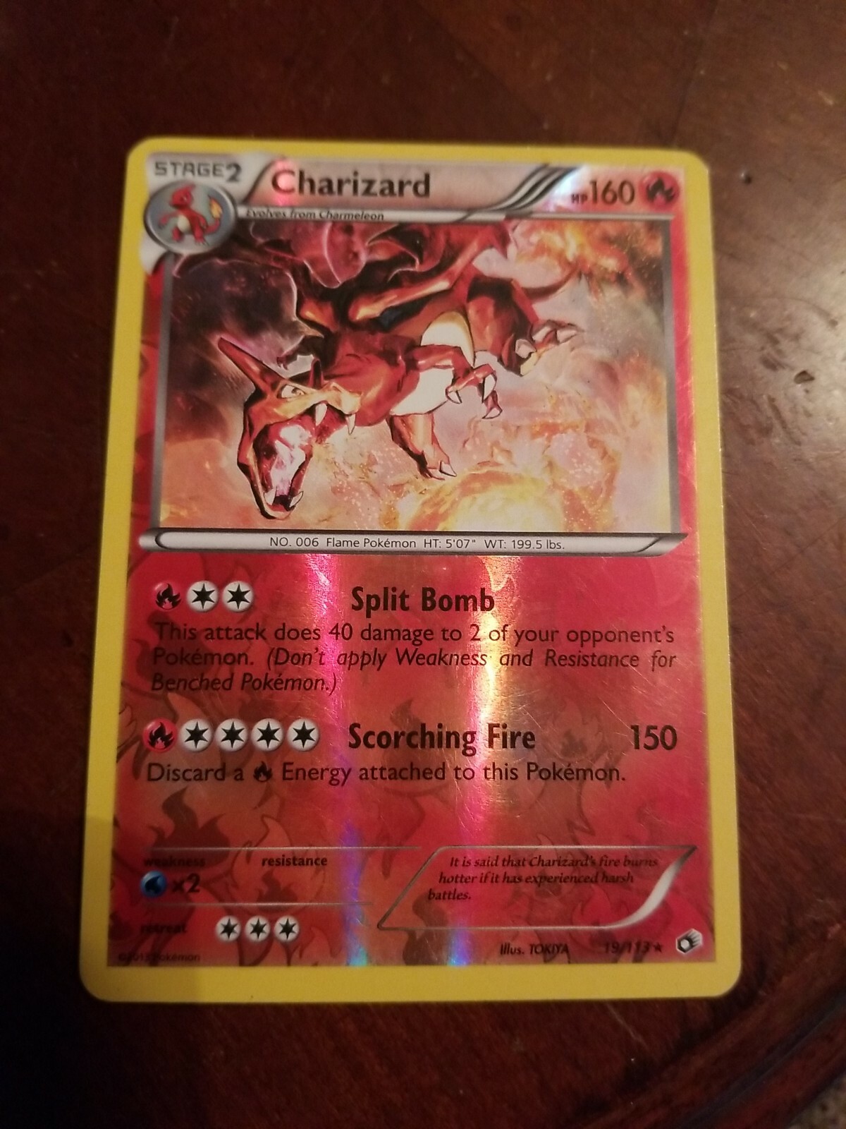 Charizard 19/113 Legendary Treasures Reverse Holo Rare Pokemon Card Near Mint