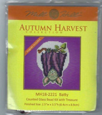 Halloween Batty Cross Stitch Glass Bead Kit by Mill Hill