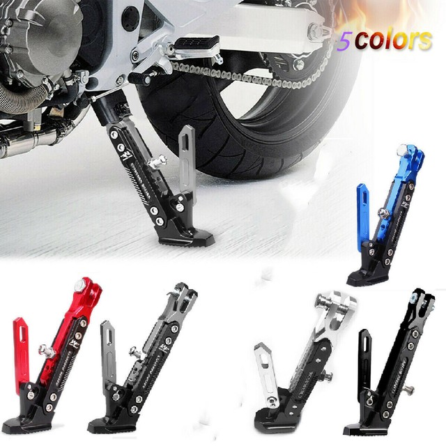 Motorcycle Adjustable Tripod Kickstand Foot Side Support Stand eBay