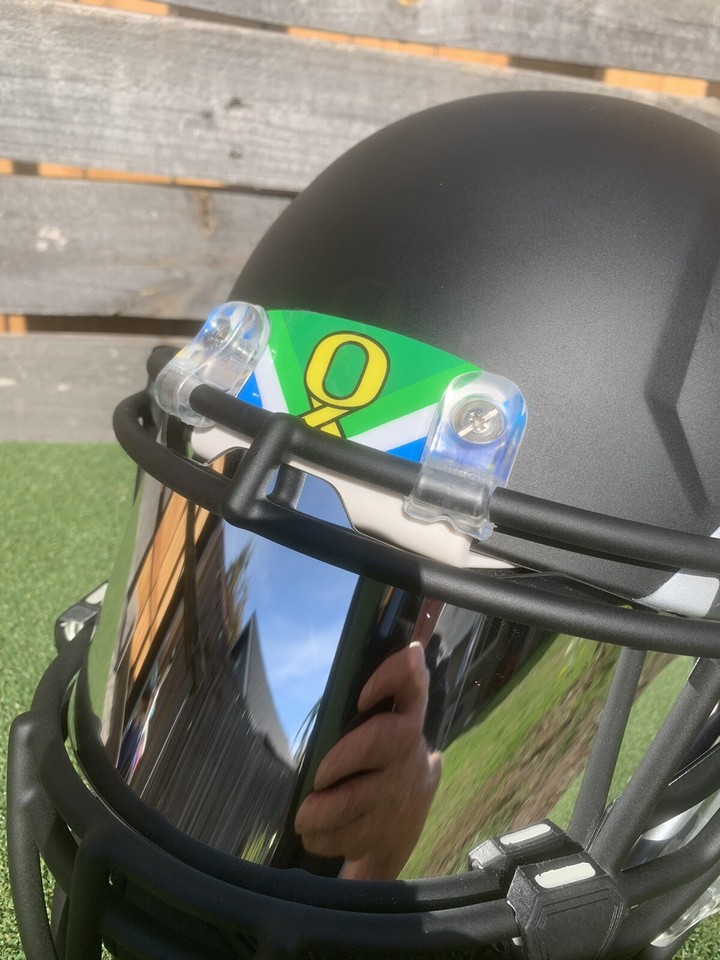 OREGON DUCKS STOMP OUT CANCER BLACK W/SILVER WINGS AUTHENTIC SPEED HELMET eBay