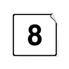 Number 8 Business Large Letter  Number LABEL DECAL STICKER